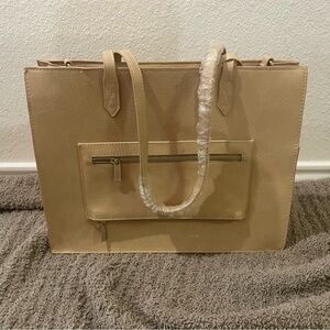 Beis Le Mini-Fourre Beige Structured Tote DebTravail